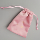 ピンクの柔らかいビロードの宝石類の袋、SGS 10x15cmのビロードのギフト袋