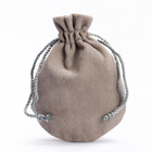 紫色の円形の最下のドローストリング袋、5*7cmのベロア旅行宝石類の袋のドローストリング