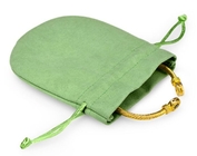 緑の生地のドローストリングのギフトは小さい円形のビロードの宝石類袋を袋に入れる