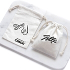 生地のドローストリングのギフトは注文のロゴの自然な綿のキャンバスのドローストリングの袋のギフトの宝石類の包装袋を袋に入れる