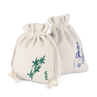15x20cmの自然な生地のドローストリングのギフトは注文のロゴの重い綿のキャンバスのドローストリングの袋のギフトの包装袋を袋に入れる
