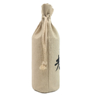 100%の自然なリネン亜麻の生地のドローストリングのギフトはワインのパッキングを袋に入れる
