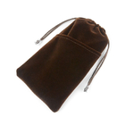 ビロードのFannelの生地のドローストリングのギフトは13x18cm焦茶色を袋に入れる